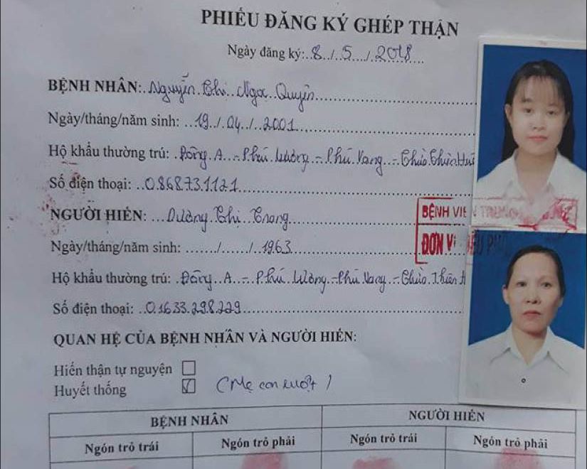 Cần sự giúp đỡ để em Quyên được ghép thận