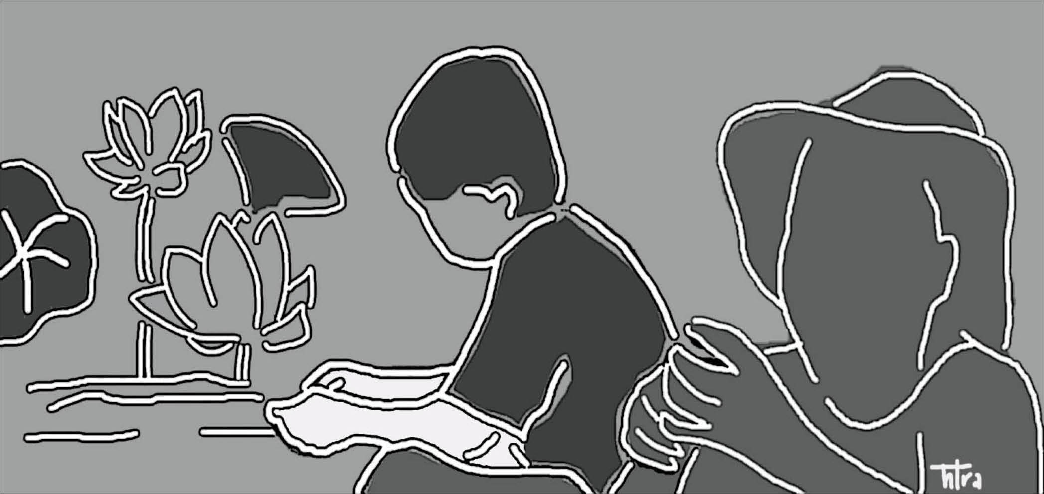 Ngủ giữa bông sen