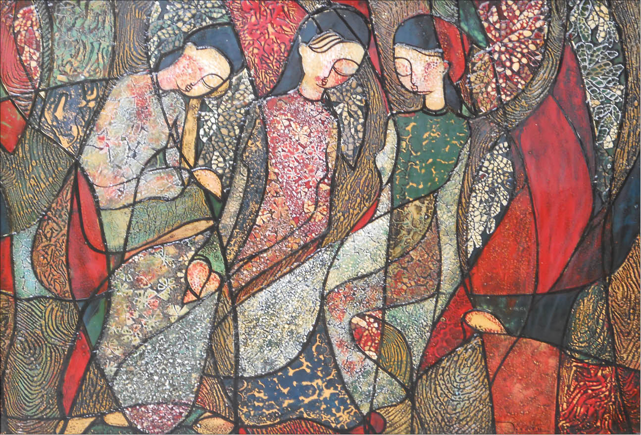 Tường Vân  nét ngại ngùng trong tranh thiếu nữ