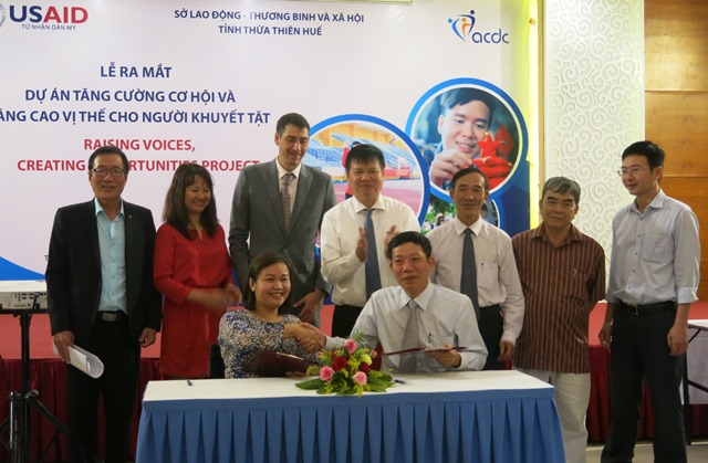 The U S Agency for International Development USAID sponsors a project to support people with disabilities in Hue