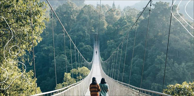 Mở cửa cầu treo dài nhất Đông Nam Á ở Tây Java Indonesia