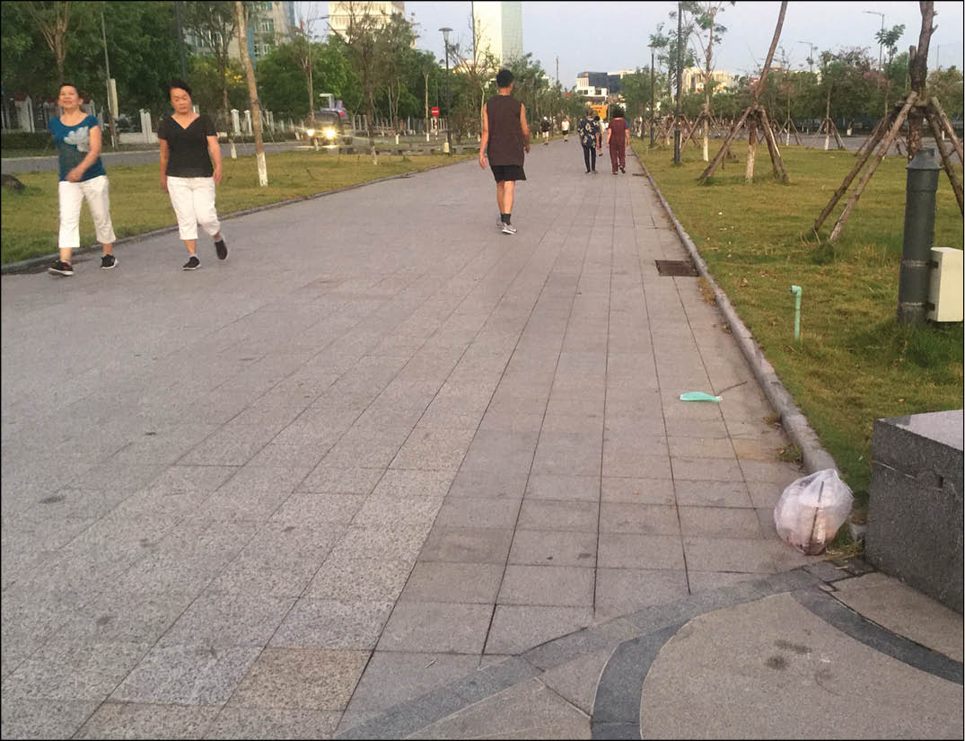 Rác ở đường đi bộ Tố Hữu