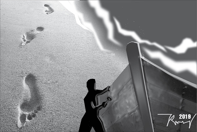 Người đi trên cát