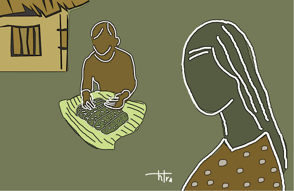 Nắm cơm gói trong mo cau