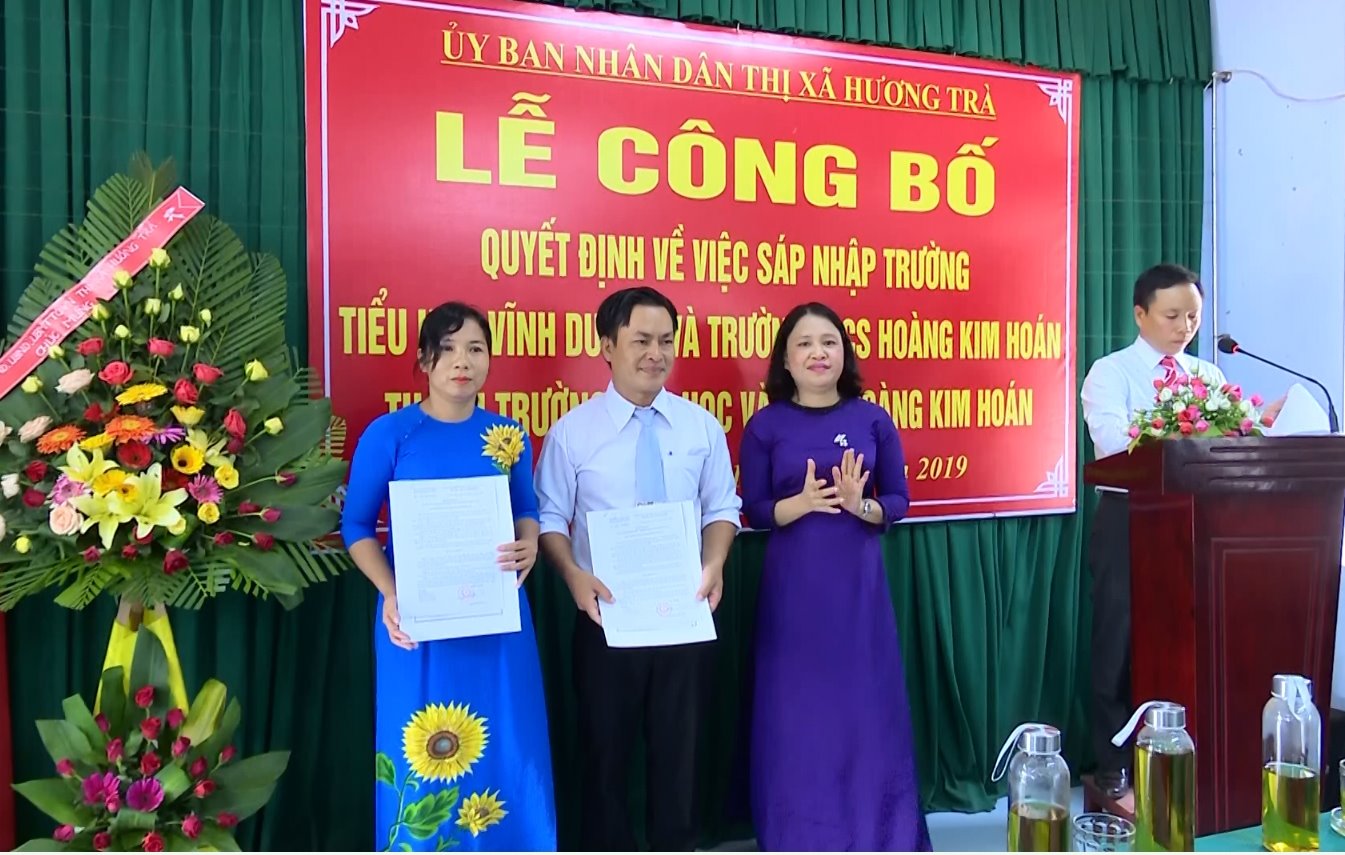 Sáp nhập Trường TH Vĩnh Dương và THCS Hoàng Kim Hoán