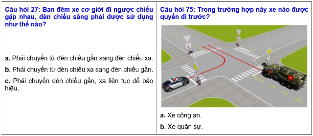 Câu hỏi điểm liệt sát hạch lái xe ô tô Khó đo lường kiến thức người học