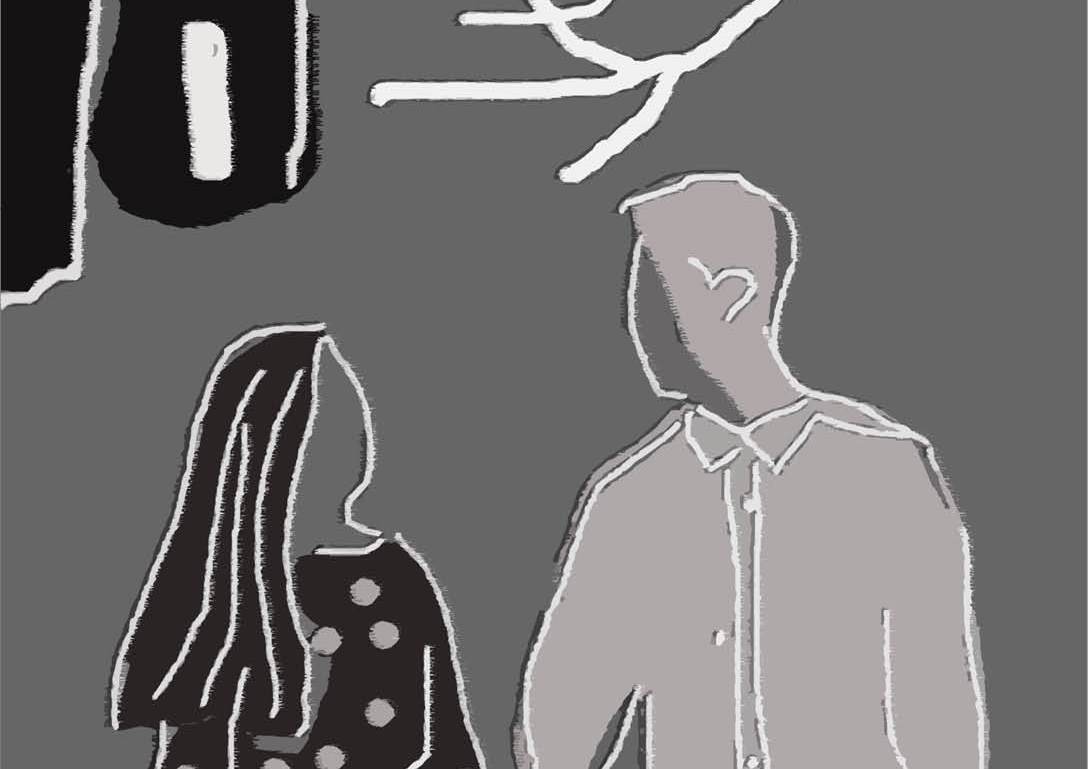 Nhành cây rơi xuống phố chiều mưa