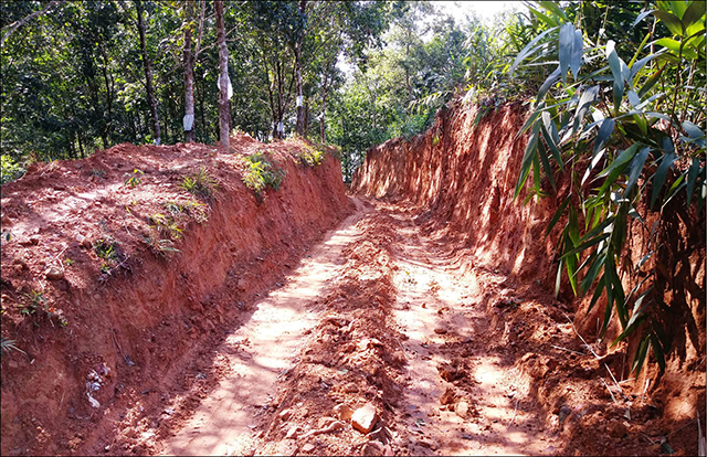 Tự ý mở đường khai thác đất