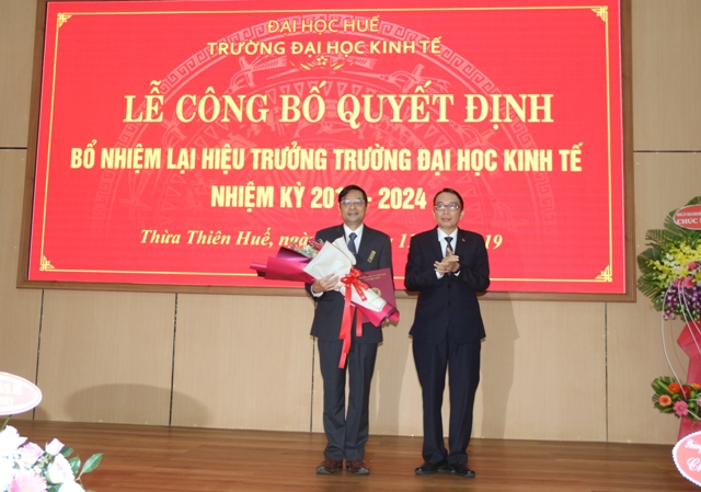 Bổ nhiệm lại Hiệu trưởng Trường ĐH Kinh tế, ĐH Huế
