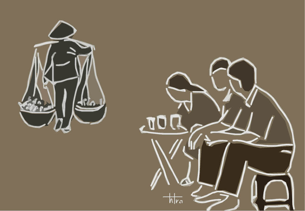 Tiếng rao hòa trong mưa rơi