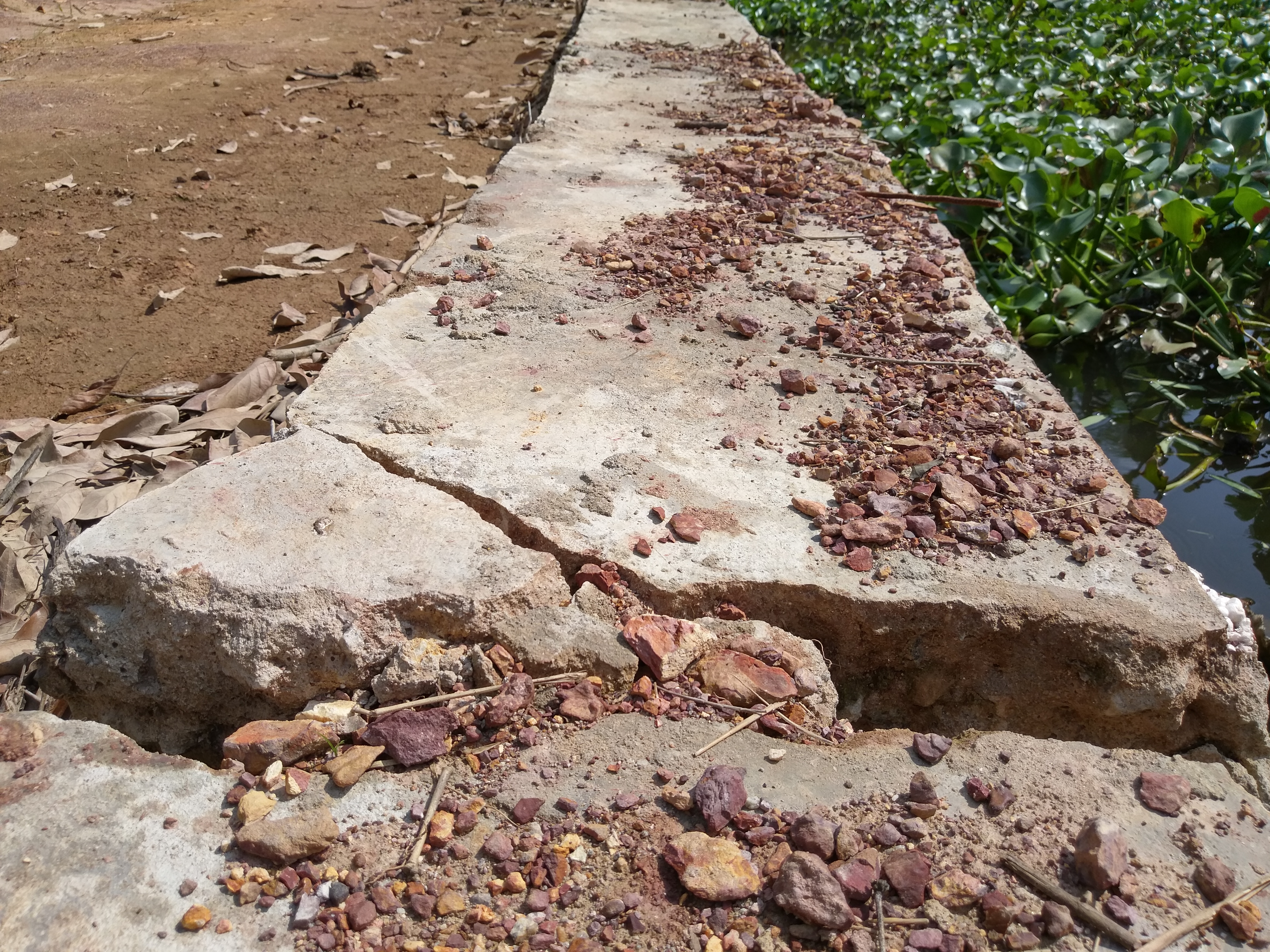 Kè Hói Rột bị nứt do phương tiện cơ giới thi công và trời mưa kéo dài