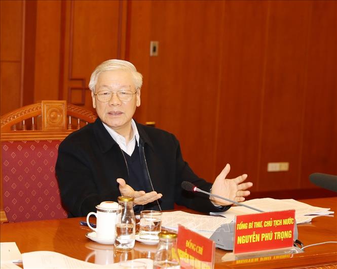Tổng Bí thư, Chủ tịch nước Nguyễn Phú Trọng chủ trì họp Tiểu ban Văn kiện Đại hội XIII