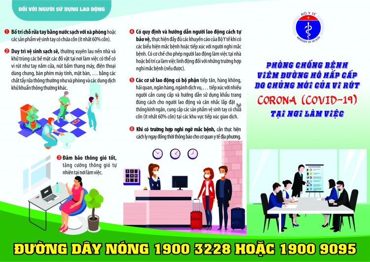 Phát hành tài liệu phòng, chống bệnh viêm đường hô hấp cấp do COVID-19 tại nơi làm việc