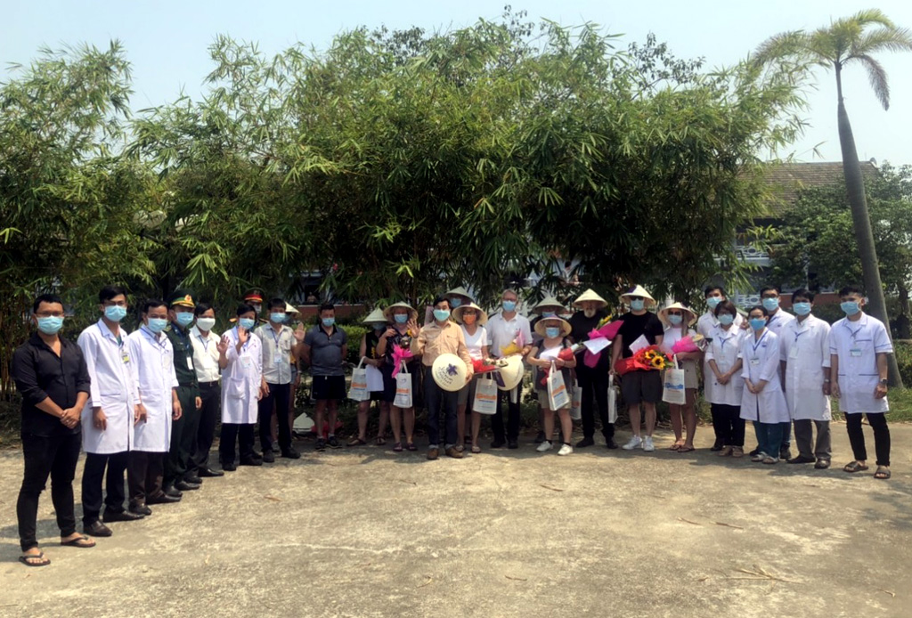 The first 12 tourists completing their quarantine at Sun  Sea Resort