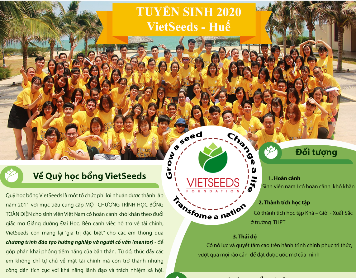 Học bổng VietSeeds tiếp nhận hồ sơ
