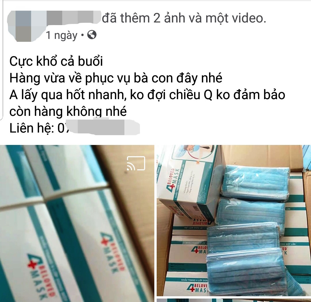 Hoa mắt với chợ khẩu trang trên mạng