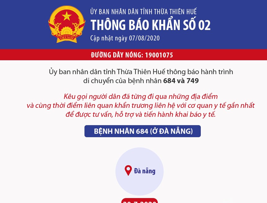 Khẩn trương truy vết dịch tễ liên quan 2 bệnh nhân 684 và 749