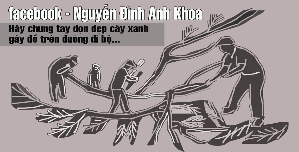 Ra đường dọn cây gãy đổ