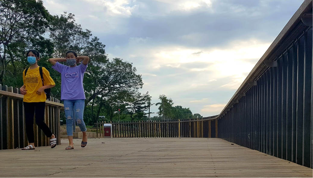 The ironwood walkway is safe after the prolonged rain and flood