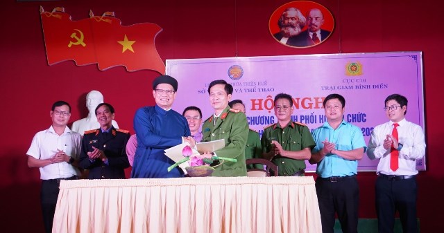 Phối hợp tổ chức các hoạt động văn hóa, thể thao tại Trại giam Bình Điền