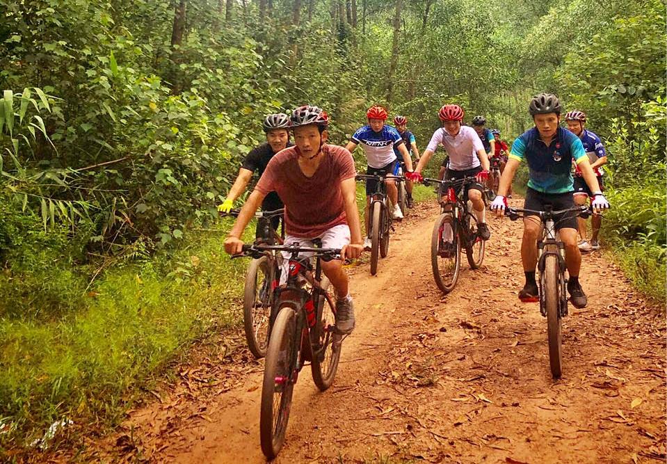 Crossing mountains by mountain bike