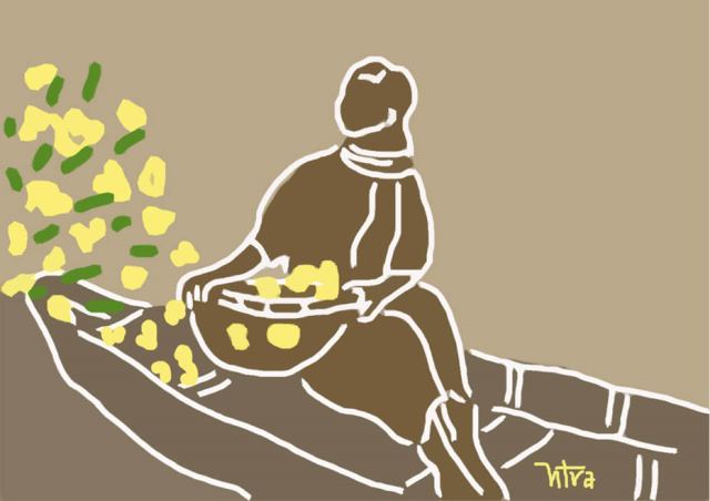 Hoa mướp nở vàng phía thượng nguồn
