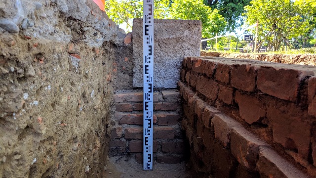 Xuất lộ dấu vết nền móng gốc của hai nhà che Cửu vị thần công