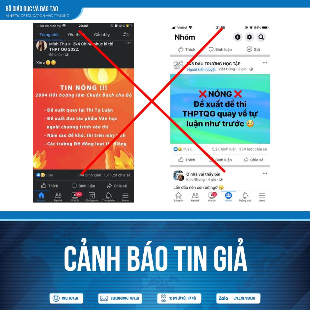 Cảnh báo tin giả về phương án tổ chức kỳ thi tốt nghiệp THPT năm 2022