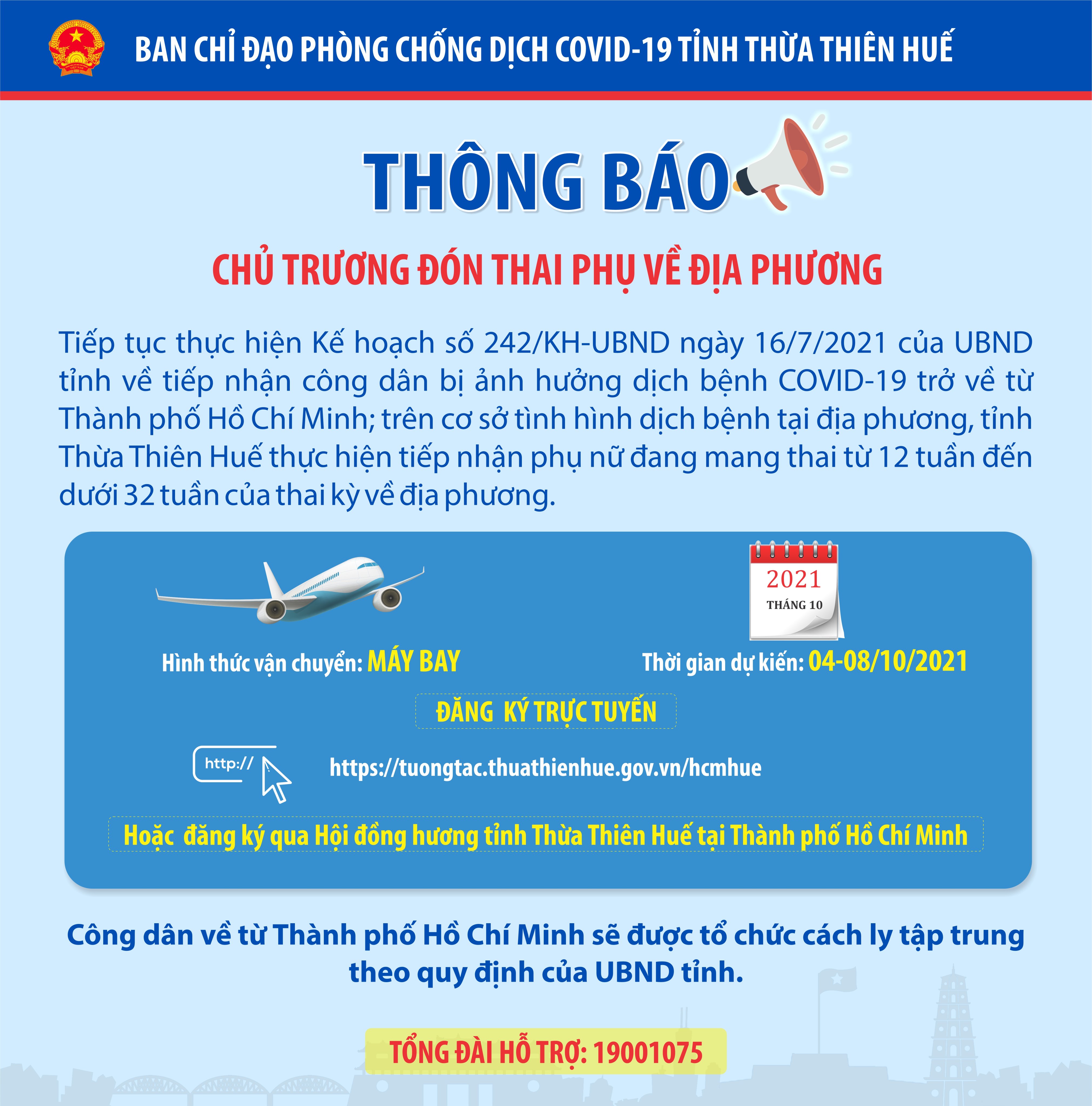 Thừa Thiên Huế tiếp tục ưu tiên đón thai phụ trở về