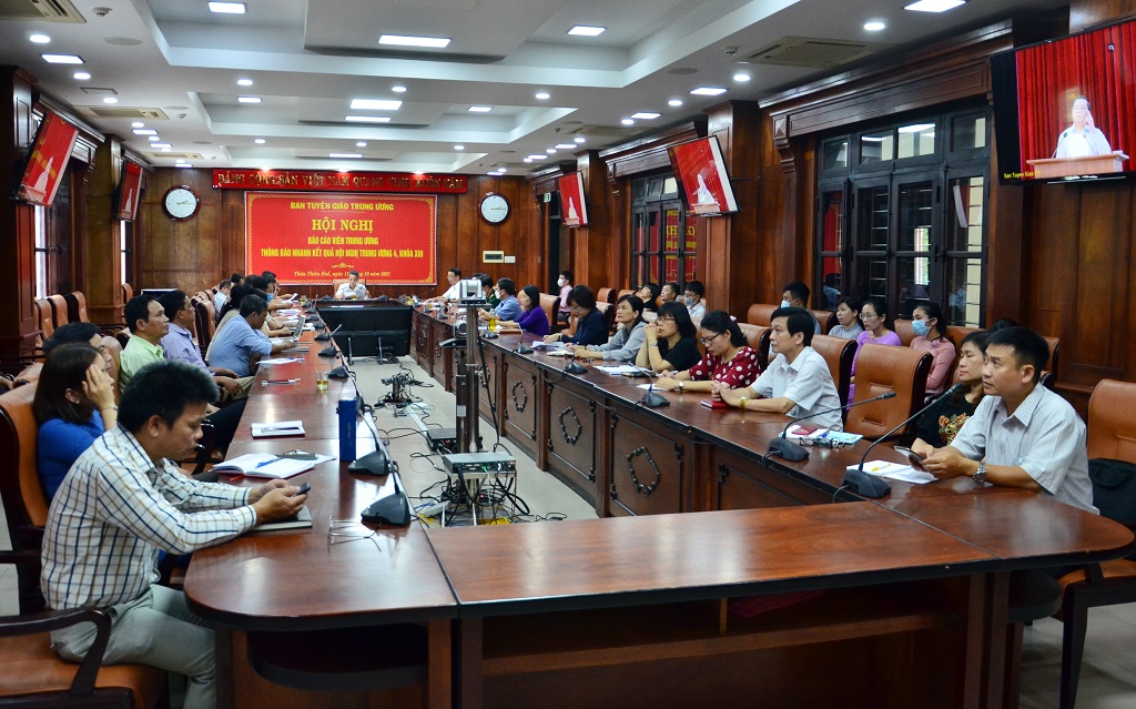 Hội nghị báo cáo viên trực tuyến kết quả Hội nghị Trung ương 4, Ban Chấp hành Trung ương Đảng khóa XIII