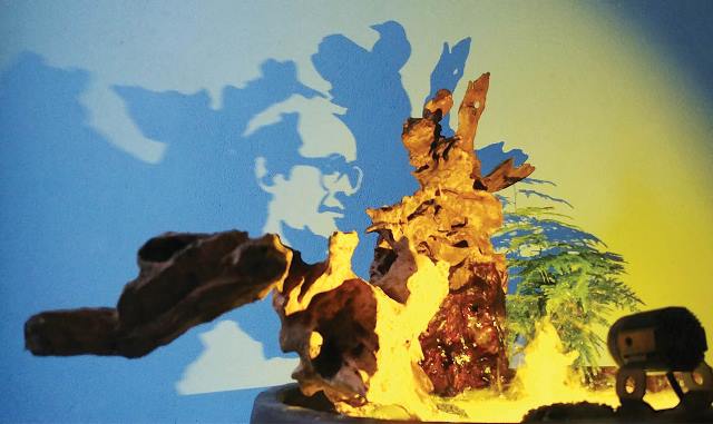 Người vẽ cố nhạc sĩ Trịnh Công Sơn bằng ánh sáng