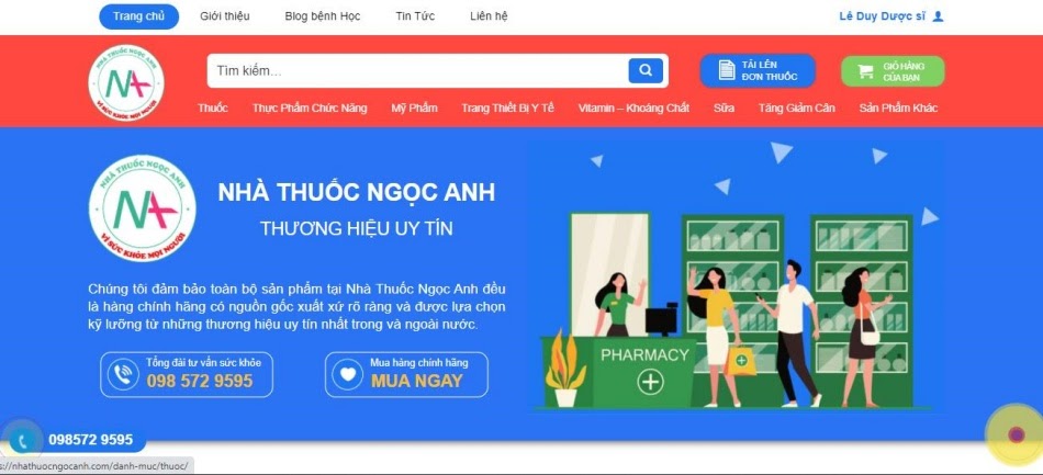Nhà thuốc Ngọc Anh - Điểm đến tin tưởng của khách hàng khi mua sản phẩm y tế trực tuyến