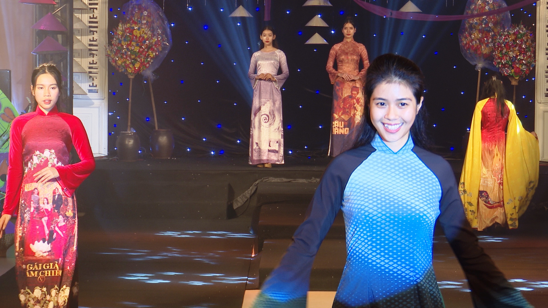 Posters of Vietnamese films on Ao dai