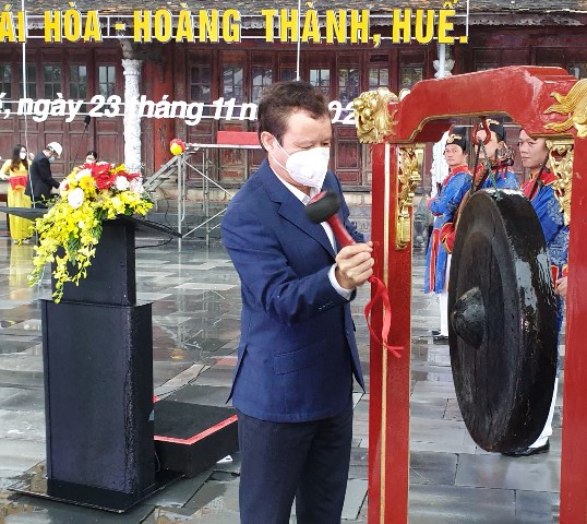 Groundbreaking ceremony for the overall conservation and restoration project of Thai Hoa palace