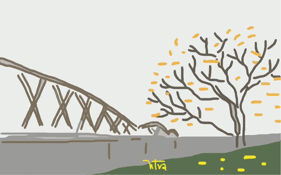 Truong Tien Bridge in a misty morning