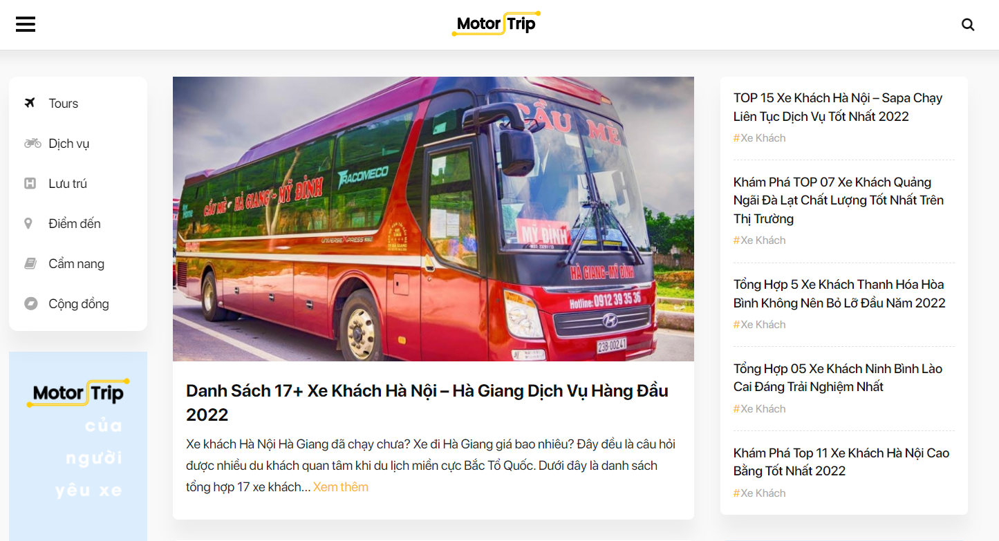 MotorTrip Việt Nam - Website cho người đam mê du lịch phượt