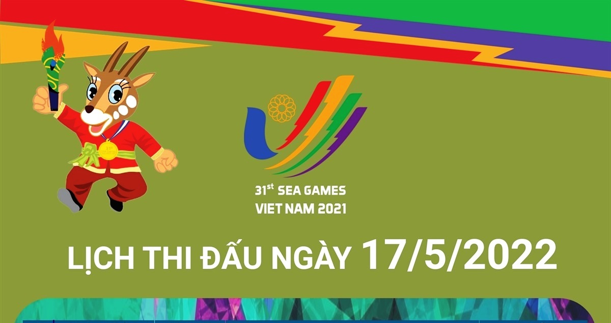 SEA Games 31 Lịch thi đấu ngày 17 5 2022