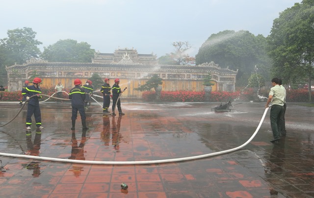Diễn tập phương án phòng cháy, chữa cháy và cứu nạn, cứu hộ tại di tích