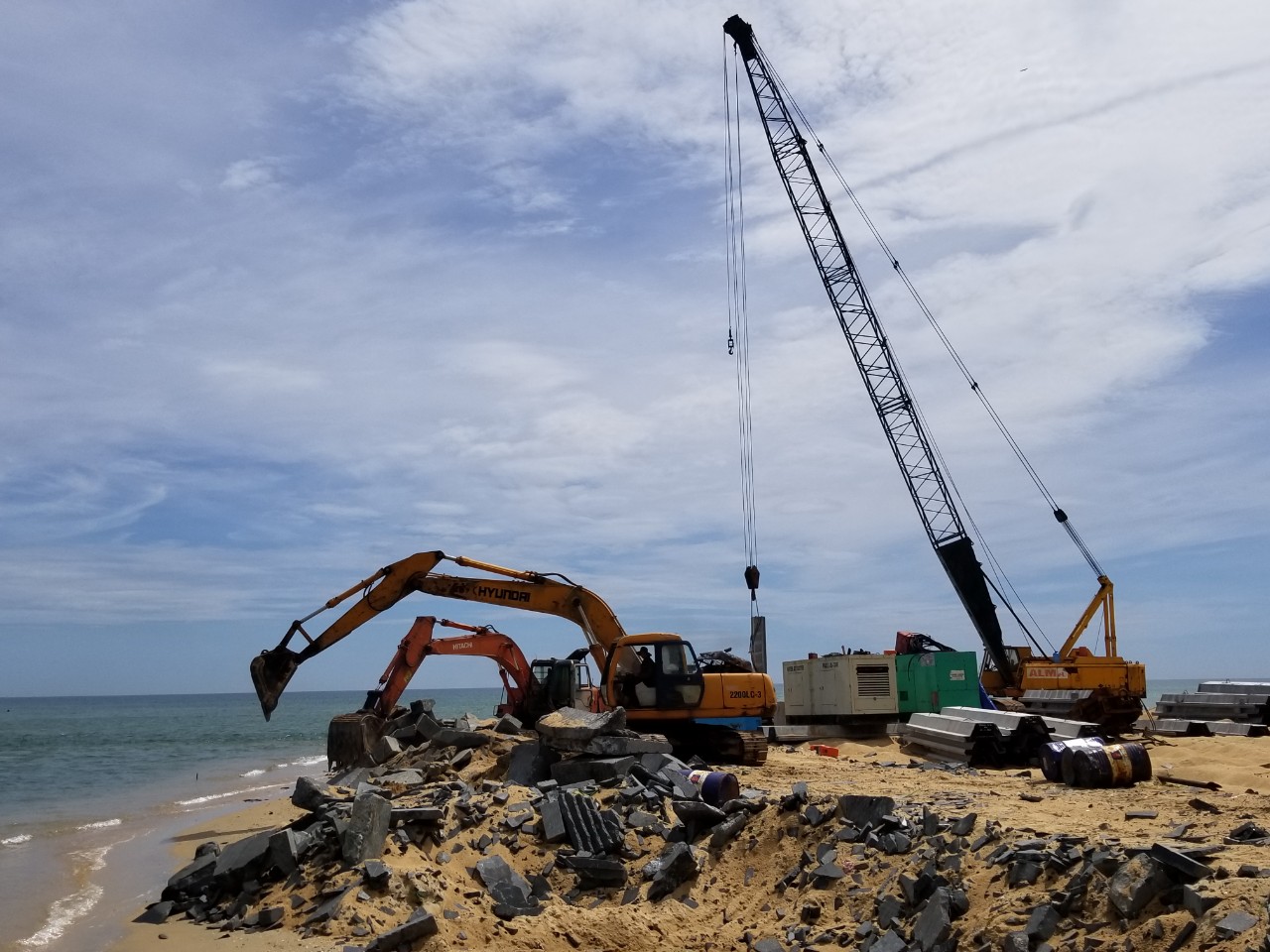 Tiến độ cảng cá Tư Hiền sau hơn nửa năm thi công