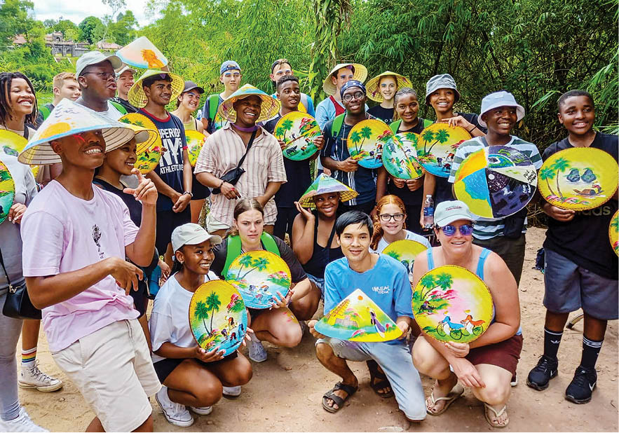 Paintings on conical hats