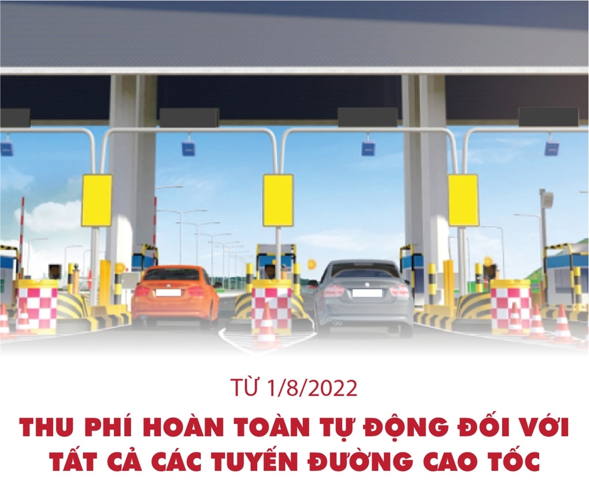 Bắt đầu thu phí hoàn toàn tự động trên tất cả các tuyến đường cao tốc