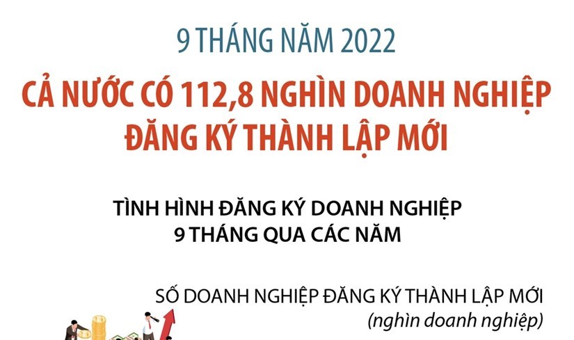 Cả nước có 112 800 doanh nghiệp đăng ký lập mới trong 9 tháng