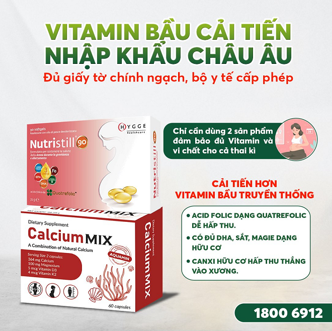 Nutristill 90 và Calcium MIX giải pháp toàn diện cho mẹ bầu hiện đại