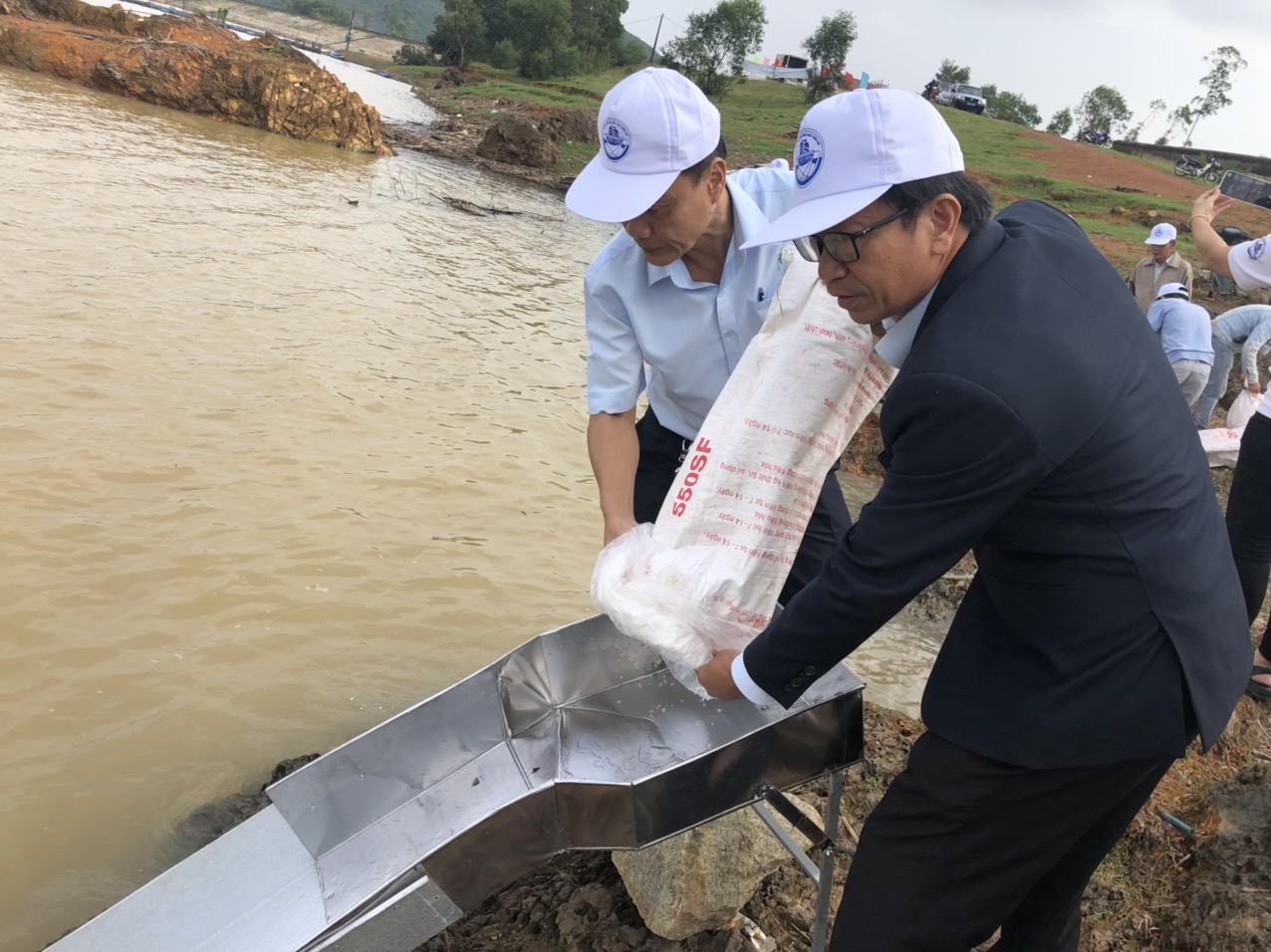 Thả gần 100 ngàn con cá giống xuống hồ Khe Ngang