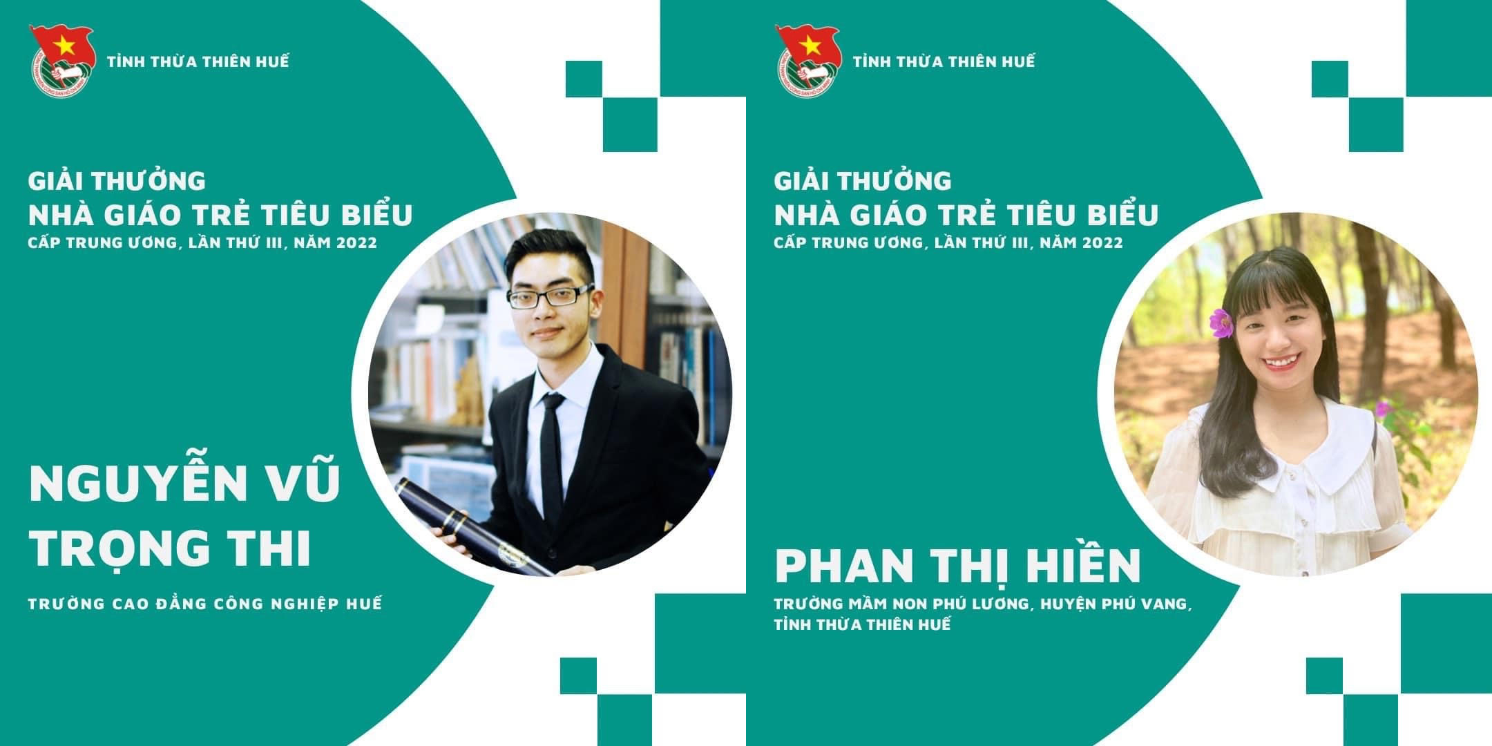 Thừa Thiên Huế có 2 đại điện nhận giải thưởng “Nhà giáo trẻ tiêu biểu cấp Trung ương