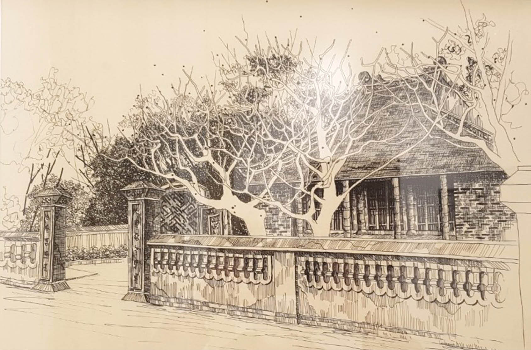 Làng cổ vào tranh