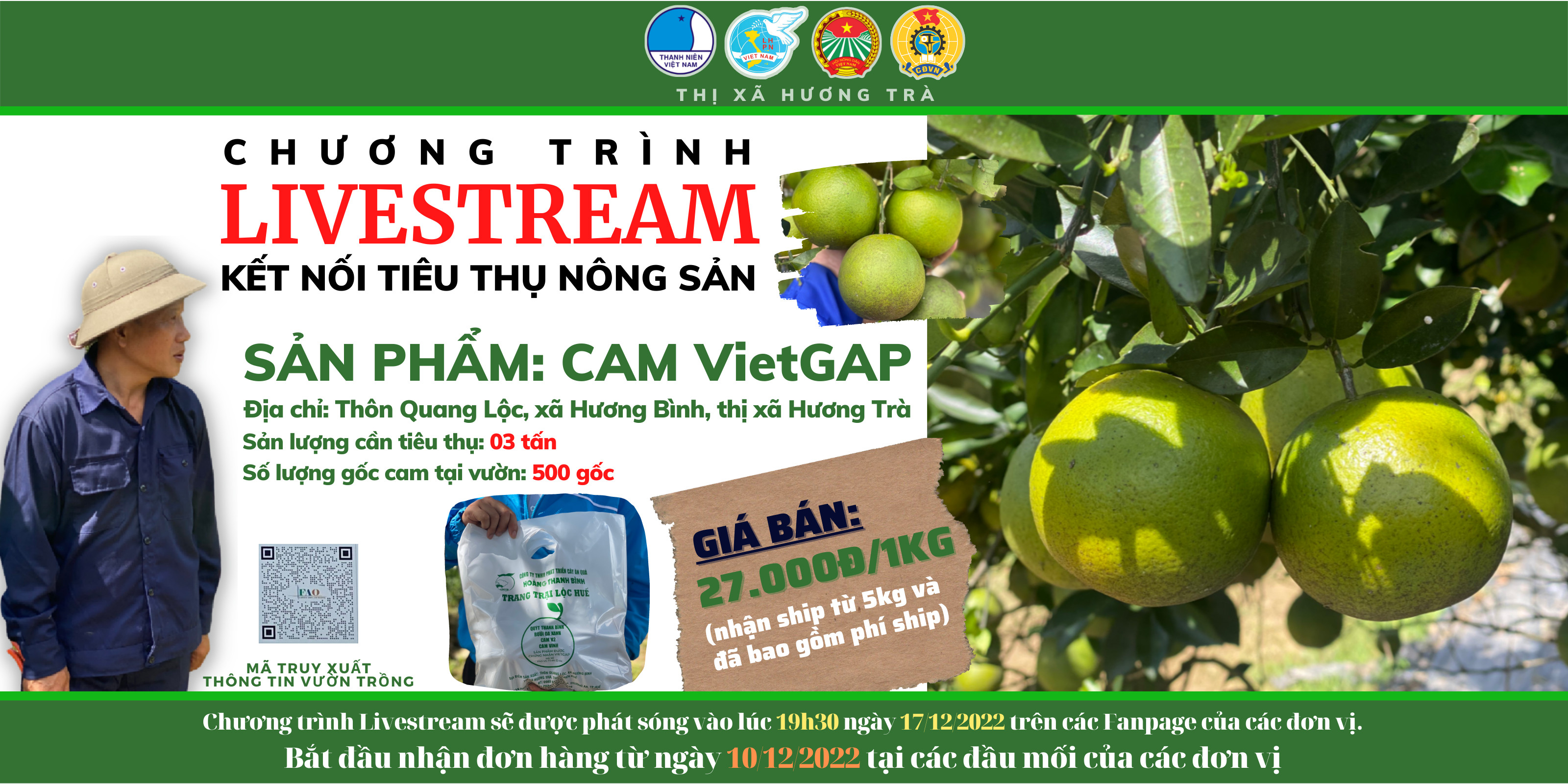 Livestream kết nối nông sản đến với người tiêu dùng