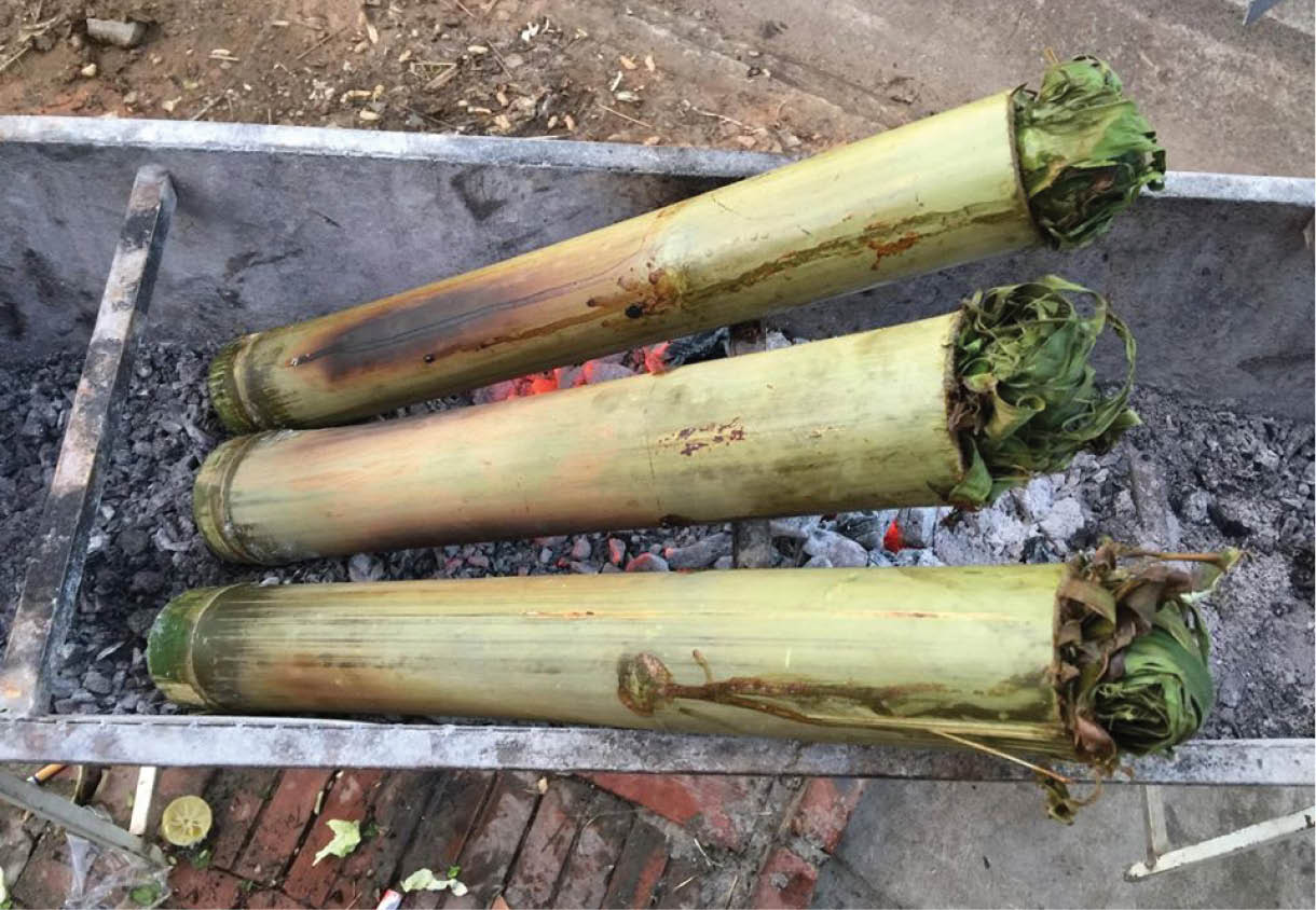 Lên A Lưới thưởng thức cá nướng ống tre