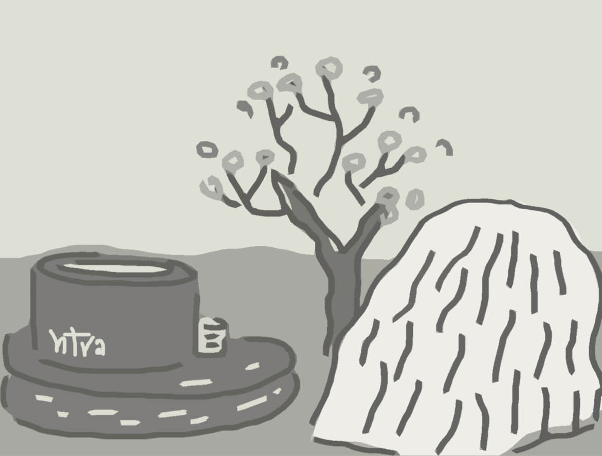 Giếng nước, đụn rơm