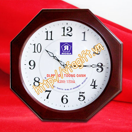 Đồng hồ treo tường in ấn logo làm quà tặng, đồng hồ in logo giá rẻ